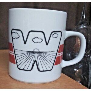 70s Marco Polo Coffee Mug  LETTER Initial "W" Tea Cup Art Deco Fine China VTG
